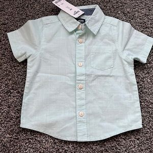 Aqua button up toddler